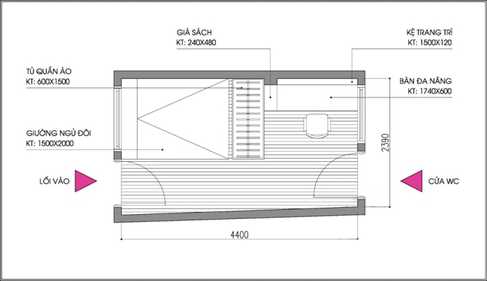 Thiết kế phòng ngủ 10m2