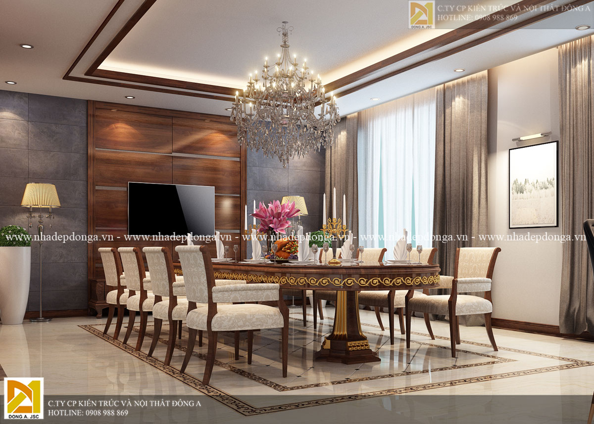 Thiết kế nội thất biệt thự hiện đại phong cách Á đông